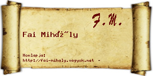 Fai Mihály névjegykártya